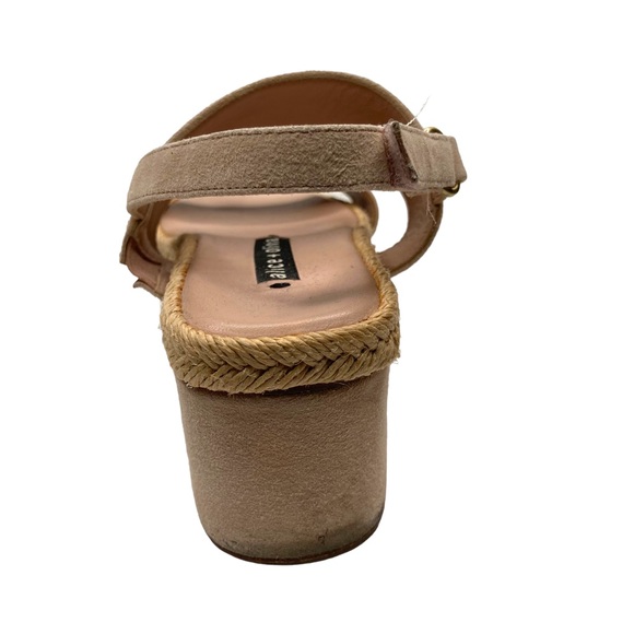 Alice + Olivia Platform Sandals Suede Nude Blush Slingback Jute Trim 6 Eur 36M - Picture 7 of 14